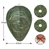 2 Pack Wasp Nest Decoy Waterproof Hanging Wasp Deterrent for Wasps Hornets Yellow Jackets Fake Wasp Repellent Nest for Outdoor Garden Backyard Patio