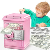 TEMI Piggy Bank for Kids, Electronic Coin Money Bank for 3 4 5 6 7 8 9 10 Year Old Girls Gifts, Cash Coin Can ATM Bank for Kids 5-7, Christmas Birthday Gifts (Pink)