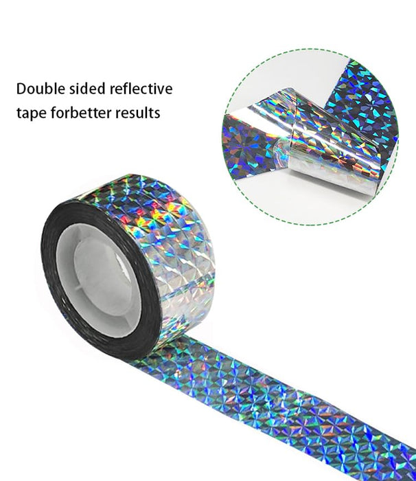 AnRui Bird Reflective Scare Tape Ribbon, 2 x 328Ft Bird Flash Woodpecker Deterrent Bird Scare Shiny Ribbon Repellent Reflective Tape Keep Birds Away for Outdoor, House, Garden, Patio, Orchard