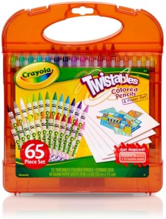 Crayola Twistables Colored Pencils Set (65ct), Kids Drawing Kit, Portable Art Case, Kids Colored Pencils, Coloring Supplies, Gifts