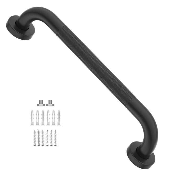 16 Inch Anti Slip Shower Grab Bar Oil Rubbed Black, Munzong Bathroom Grab Bar, Knurled Bathroom Balance Bar,Safety Hand Rail Support Handicap Elderly Injury Senior Assist Bath Handle