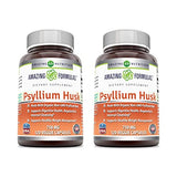 Amazing Formulas Psyllium Husk 750mg 120 Veggie Capsules Supplement | Non-GMO | Gluten Free | Made in USA | Suitable for Vegetarians | 2 Pack