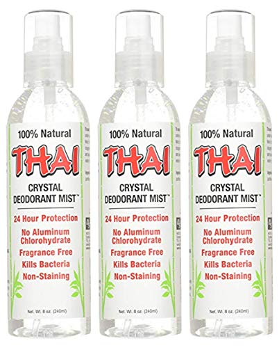 Thai Deodorant Stone Crystal Mist Natural Deodorant Spray 8 oz. Bundle (Pack Of 3)