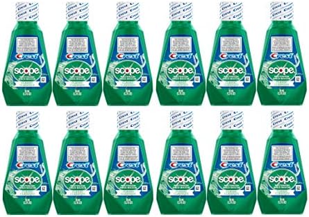 Listerine Crest Scope Mouthwash, Classic Mouth Rinse, Travel Size 1.2 Ounces (36ml) - Pack of 12