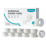 Dimora Paper Medical Tape 16 Rolls- Hypoallergenic White Surgical Tape for Sensitive Skin，Breathable First Aid Wound Tape with Pain-Free Removal，Secures Dressing and Medical Devices -1" x 10 Yards