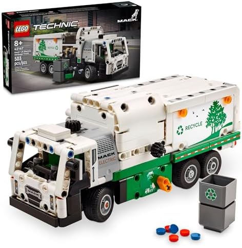 LEGO Technic Mack LR Electric Garbage Truck Toy, Buildable Kids Truck for Pretend Play, Great Gift for Boys, Girls and Kids Ages 8 and Up who Love Recycling Truck Toys and Vehicles, 42167