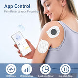 Comfytemp Wireless TENS Unit Machine for Pain Relief, Two Sets of TENS Unit Muscle Stimulator, Up to 30 Modes TENS Device for Back Pain, Rechargeable Portable with APP Control（4pads）