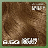 Clairol Natural Instincts Demi-Permanent Hair Dye, 6.5G Lightest Golden Brown Hair Color, Pack of 3