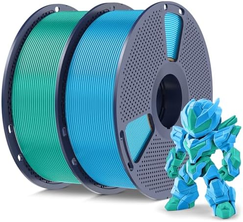 SUNLU High Speed PLA Meta Filament, 2KG PLA 3D Printer Filament 1.75mm, Tougher Neatly Wound 3D Filament, Dimensional Accuracy +/- 0.02 mm, 2kg Total, 1kg per Spool, Pack of 2, Sky Blue+Apple Green