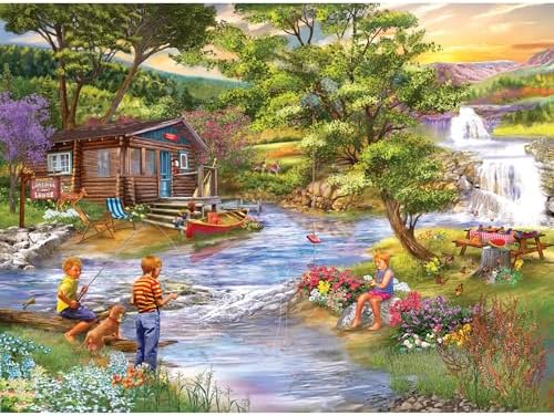 RoseArt - Chris Bigelow - Fishing from The Banks - 1000 Piece Jigsaw Puzzle for Adults