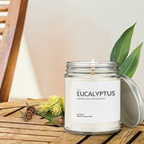 1OAK Soy Wax Scented Candles (Eucalyptus) - Soy Candles for Home Scented - Long Burning Candles Premium - Hand-Poured (9oz.)