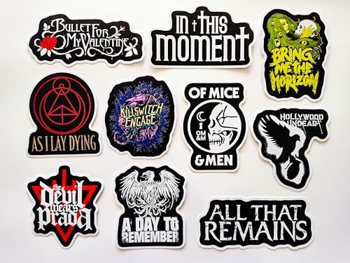 Metalcore/Deathcore Sticker Pack (10 Stickers) Set 1 Bullet as Bring i in Men a Lay Day me to All Remember Dying for Hollywood Horizon That and Undead My of Moment mice Valentine Remains