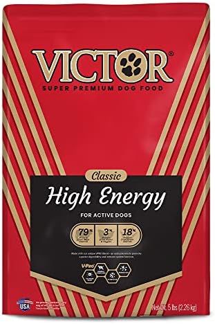 VICTOR Super Premium Dog Food – High Energy Dry Dog Food for Active Dogs – Gluten Free Dog Food with Beef and Chicken Meal Proteins for Sporting Dogs – All Breeds and All Life Stages, 5 lb