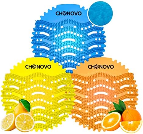 Urinal Screen Deodorizer,12 Pack Urinal Cakes Bulk Scented Anti-Splash Urinal Mats Deodorizer Fresh Pads for Toilet,Bathroom,Restaurants,Offices,Schools,Hotels(Ocean Breeze/Lemon/Orange)