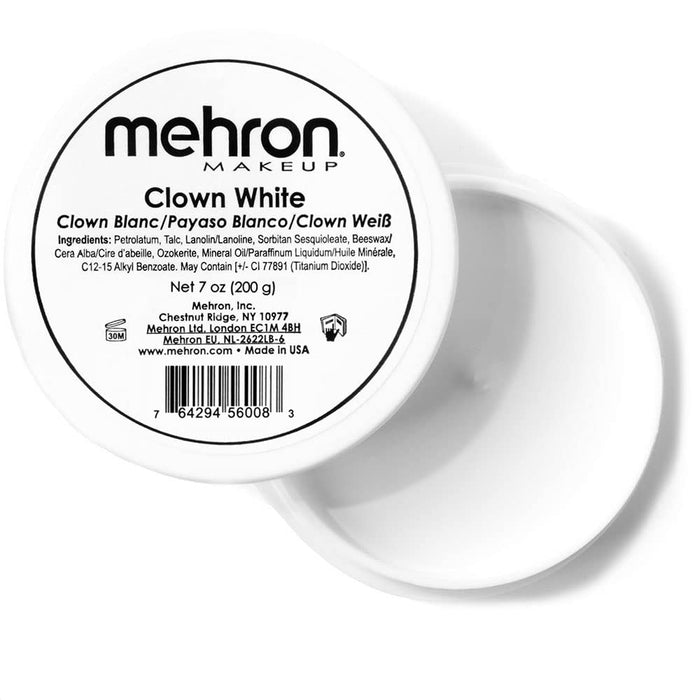 Mehron Makeup Clown White - 7 oz, Full Coverage Cream Face & Body Paint