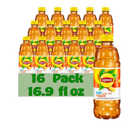 Lipton Diet Peach Iced Tea 16.9 fl oz Plastic Bottle 16 Pack