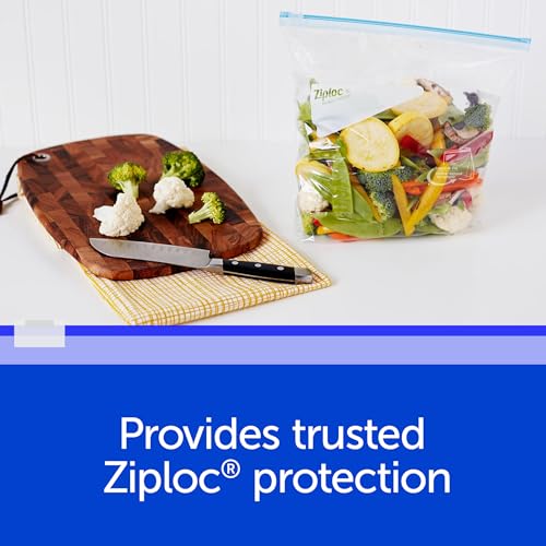 Ziploc Quart Food Storage Freezer Slider Bags, Power Shield Technology for More Durability, 136 Bags Total