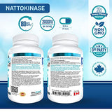 Bio Absorb Nattokinase Supplement. 100 mg, 2000 FUs. 6-Month Supply. Non-GMO Natto Extract Enzyme (180 Veggie Caps)