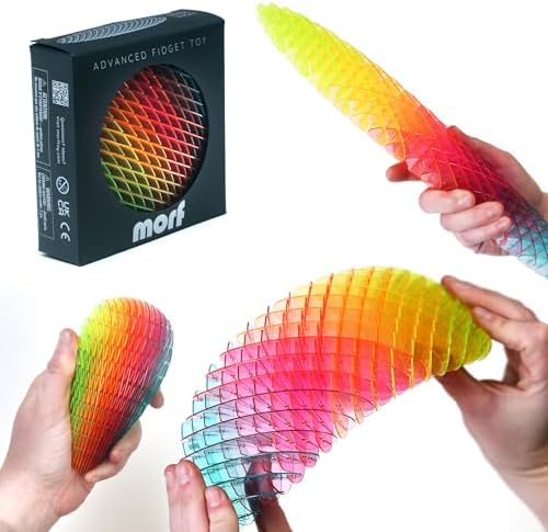 Morf Worm Fidget Toy - Desk Fidget for Adults & Kids - Quiet Sensory Toy - Rainbow, Big