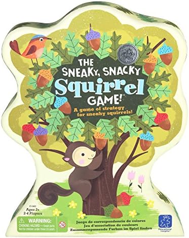 Educational Insights The Sneaky, Snacky Squirrel Board Game - Educational Games for Kids Ages 3+, Board Games for Toddlers, Gifts for Kids