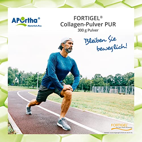 APOrtha® FORTIGEL® Collagen-Pulver PUR - 300 g Pulver, innovative, bioaktive Collagen-Peptide für Knochen und Knorpel, 300g Pulver für 2 Monate, glutenfrei, allergenfrei, laktosefrei, zuckerfrei