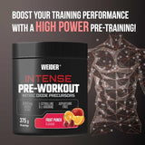 Weider Intense Pre-Workout (375g) Fruit Punch Flavour. Nitric Oxide Precursors, with 200 mg Caffeine and 6000 mg Amino Acids/Serving, L-Citrulline, L-Arginine, Aspartame-Free (18 porciones)