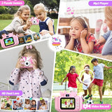 Upgrade Kids Camera for Boys Girls, Toddler Digital Selfie Camera with Cute Protective Cover and 32G SD Card, Christmas Birthday Gifts Toys for 3 4 5 6 7 8 9 10 11 12 Years Old Little Girls and Boys