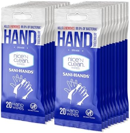 Nice 'N Clean Sensitive Skin Wet Hand Wipes Infused with Aloe & Vitamin E, Blue, 400 Count