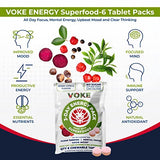 Voke Energy Tablets - Rapid Focus Superfood Chewable Tablets, Pocket Portable, Resealable Packaging, Vitamin C, Supports Focus Memory Concentration Clear Thinking and Good Mood. 30 Count (Pack of 5)