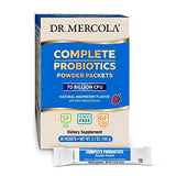 Dr. Mercola Complete Probiotics Powder Packets, 30 Servings (30 Packets), 70 Billion CFU, Natural Raspberry Flavor, Dietary Supplement, Digestive & Immune Support, Non-GMO