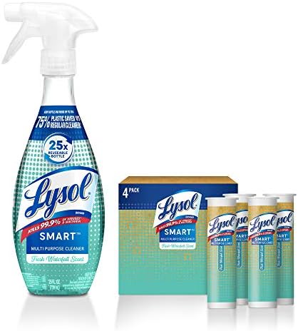 Lysol Smart Multi-Purpose Cleaner Kit, Clear, 5 Piece Set, Fresh Waterfall, 1 Count