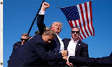 Pro Trump 2024 Flag 3X5 Ft Pennsylvania Fight Trump Rally Shooting Attempt Assasination Trump Election Flags - Trump Survived "I'LL NEVER STOP FIGHTING TO SAVE AMERICAS" Bannar for Indoor Outdoor Trump Fist Pump Fight Tapestry