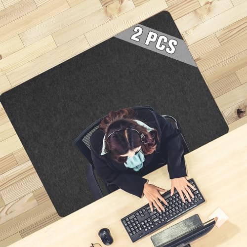 2 Pack Desk Chair Mat for Hardwood Floor & Tile 55"x35" Office Chair Mat for Rolling Chairs Large Anti-Slip-Recyclable Material Computer Chair Rug for Office/Home