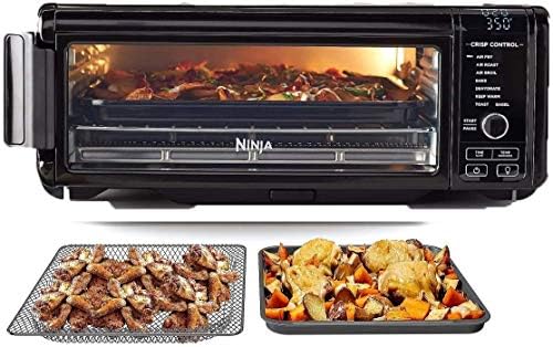 Ninja SP101 Foodi 8-in-1 Air Fry Large Toaster Oven Flip-Away for Storage Dehydrate Keep Warm 1800w XL Capacity Piano shiny BLACK (Renewed)