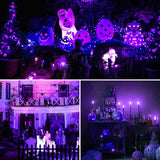 KQHBEN Orange Purple Light Bulbs - [ 4 Pack ]- 9W（60W Equivalent） E26 Base LED Halloween Light Bulb for Festivals Party Halloween Christmas Bar Events Home Decor