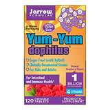 Jarrow Formulas Yum-Yum Dophilus, Natural Raspberry Probiotic Supplement - 1 Billion Organisms Per Serving - 120 Chewable Tablets - Intestinal & Immune Health - For Kids & Adults (PACKAGING MAY VARY)