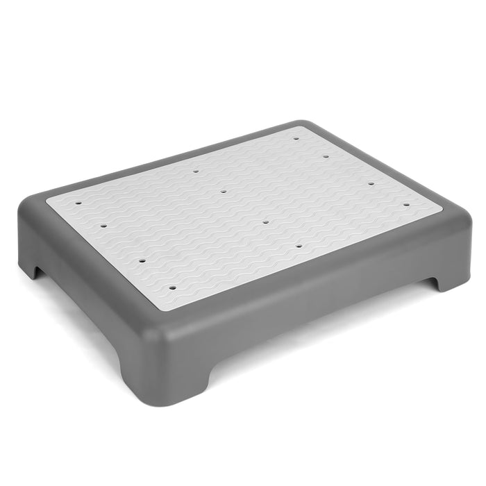 RayLove Mobility One Step Stool for Adults & Seniors, Non-Slip Bathroom Step Stool, Indoor/Outdoor Portable Stair Assist, Platform Step for Office, Kitchen, Cars and Bedroom, 400lbs Capacity, Grey