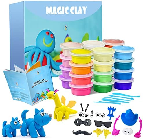 Modeling Clay Kit - 24 Colors Air Dry Clay DIY Molding Clay with Tools, Kids Art Crafts Gift for Boys & Girls Age 3-12 Year Olds