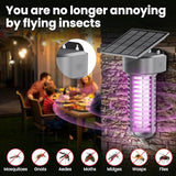 Solar Bug Zapper Outdoor, Garden Mosquito Zapper Waterproof & Cordless & Rechargeable & Auto On/Off，Flying Insect Zapper Mosquito Killer Lamp Mosquito Catcher Decorative Light for Patio, Gray