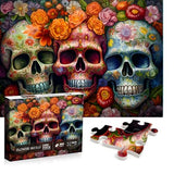 Day of The Dead Sugar Skull Puzzles for Adults 1000 Pieces, Halloween Puzzles 1000 Pieces, PICKFORU Flower Skeleton Puzzle as Skeleton Halloween Decor, Dia De Los Muertos Jigsaw Puzzle Grateful Dead