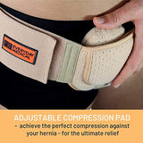 Everyday Medical Inguinal Hernia Support Belt for Men I Fits Left or Right Side I Post Surgery Men and Womens Hernia Support Truss for Inguinal, Groin Hernias I Adjustable Waist Strap I Beige | S/M