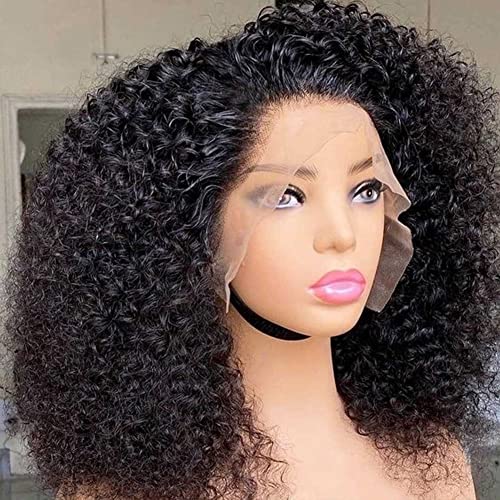 Bob Wig Human Hair Kinky Curly 13x4 Lace Front Wigs Human Hair 180 Density Glueless Wig Human Hair Pre Plucked with Baby Hair Kinky Straight Short Bob Wigs for Black Women 10 Inch