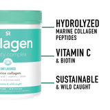Sports Research Collagen Beauty Complex with Hyaluronic Acid, Vitamin C + Biotin | Pescatarian, Keto Certified & Non-GMO Verified - Unflavored (30 Servings)