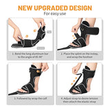 Plantar Fasciitis Night Splint: Adjustable Plantar Fasciitis Brace with Arch Support | Dorsal Night Splint for Women Men | Dual Effective Plantar Fasciitis Relief Achilles Tendonitis Foot Drop Heel Pain Black