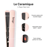 L'ANGE HAIR Le Ceramique 1-Pass Flat Iron Hair Straightener | Fast Heating Ceramic Flat Iron | Best Hot Tools Hair Straightening Iron to Lock in Moisture & Shine | Professional Hair Iron (Blush)