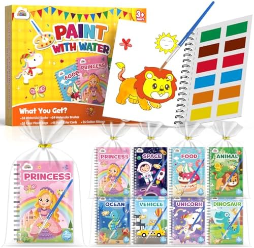 ZMLM 24 Water Coloring Books for Kids Party Favors - Easter Basket Stuffers for Toddlers Bulk Mini Coloring Books for Ages 4-8,Small Easter Gifts Crafts Classroom Birthday Goodie Bag Stuffers