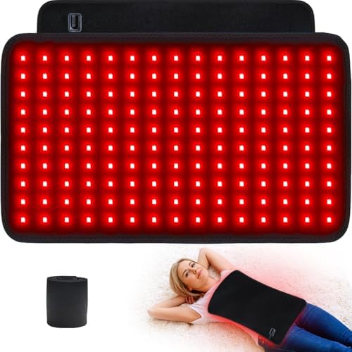 Red Light Therapy for Body, Infrared Light Therapy 19.8" x 12" Infrared Heating Pad Larger Wrap for Back Waist Shoulder Knee Feet Joints Pain Relieve with Auto-Timer, Ideal Gift