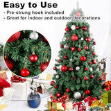 Silver & Red 1.6" Small Christmas Balls Christmas Tree Decoration Ornaments Shatterproof Hanging Balls for Birthday Halloween Holiday Wedding Decorations Set of 12pcs