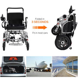 28+ Miles Long Travel Range, Electric Wheelchair for Adults Lightweight Foldable, All Terrain Motorized Power Wheelchair for Seniors Portable, Airline Approved