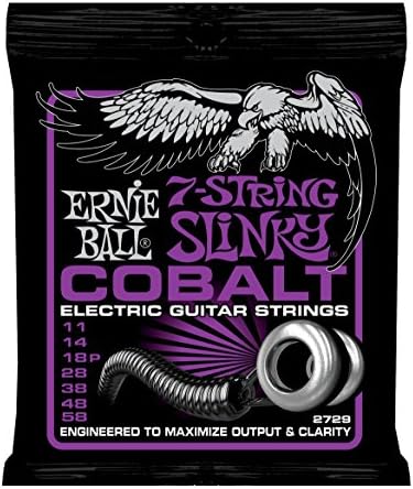 Ernie Ball 7-String Power Slinky Cobalt Electric Guitar Strings, 11-58 Gauge (P02729)